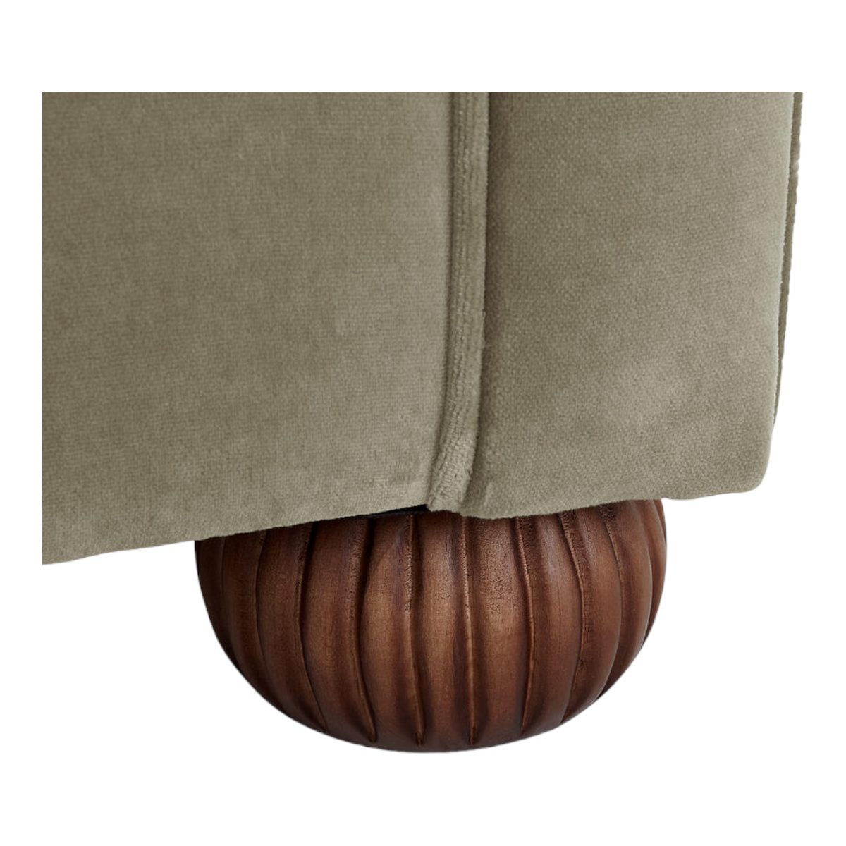 Brenna 3 Seater Teak Wood Fabric Sofa