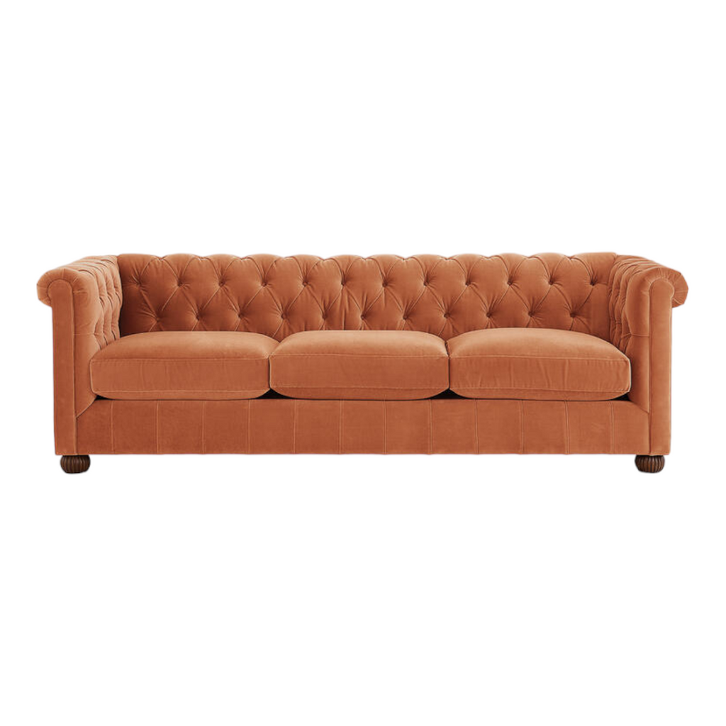 Brenna 3 Seater Teak Wood Fabric Sofa