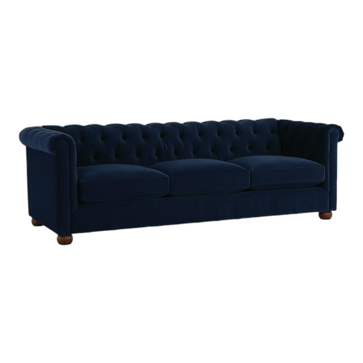 Brenna 3 Seater Teak Wood Fabric Sofa