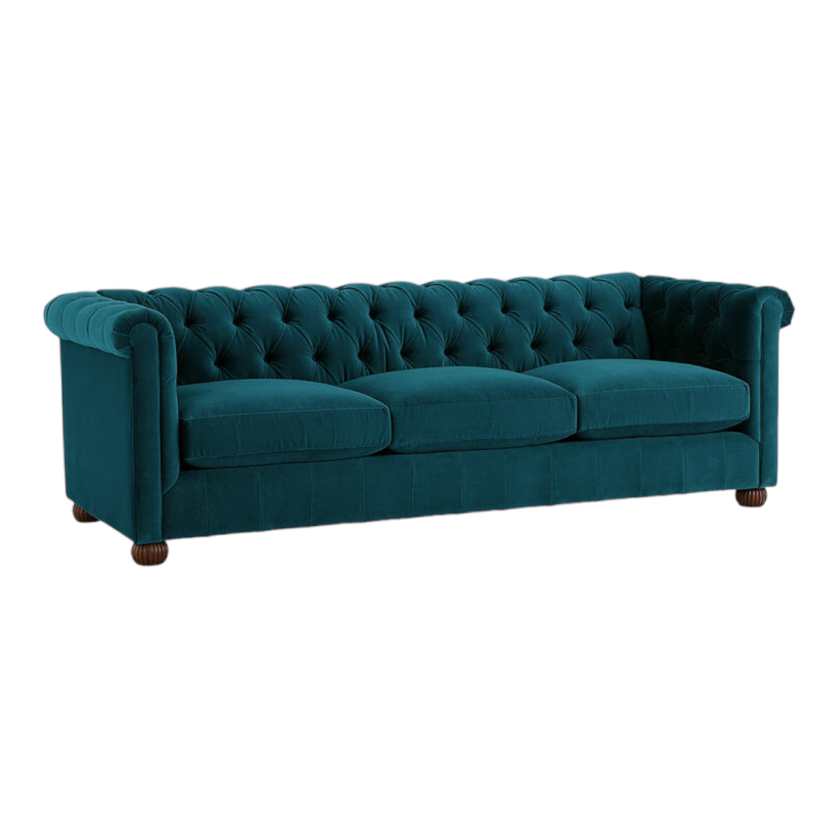 Brenna 3 Seater Teak Wood Fabric Sofa