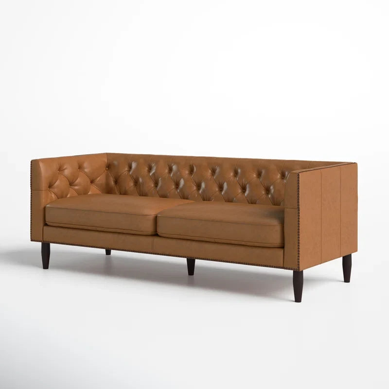 Camishia Leather Chesterfield 2 Seater Sofa