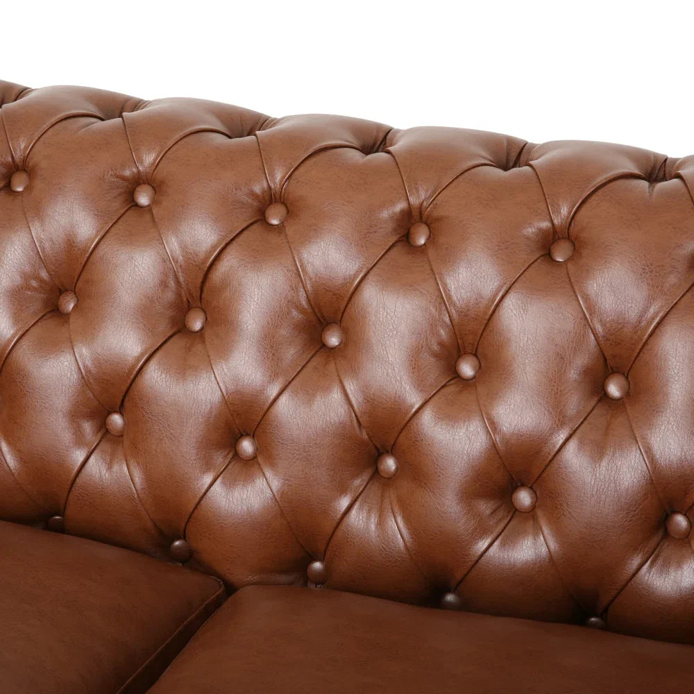 Nismaaya Cammie Chester 2 Seater Leather Sofa