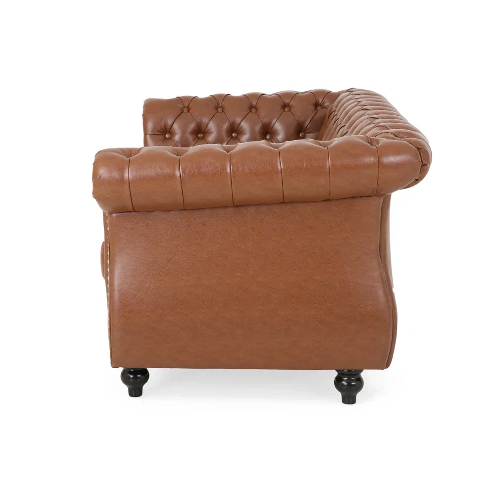Nismaaya Cammie Chester 2 Seater Leather Sofa