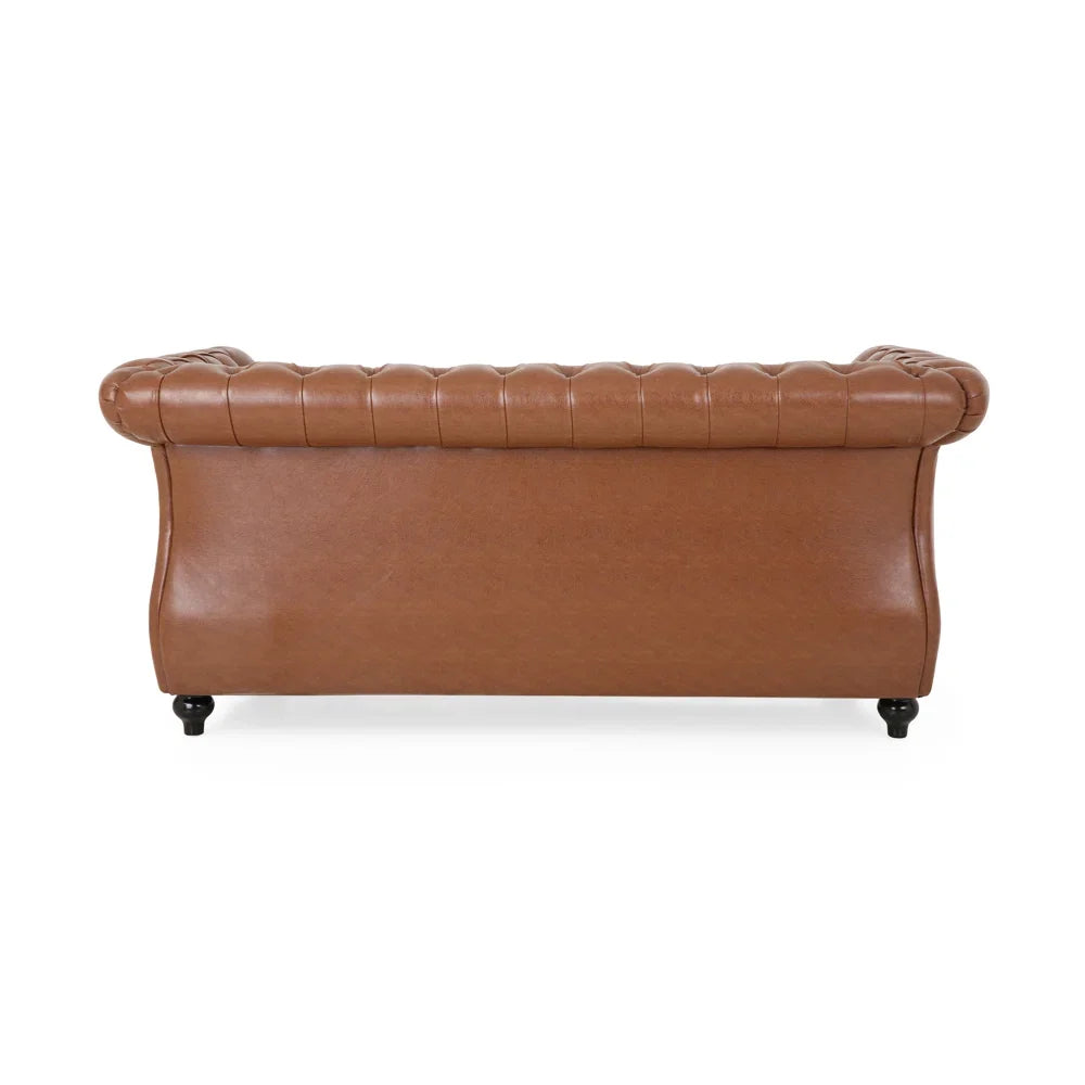 Nismaaya Cammie Chester 2 Seater Leather Sofa