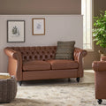 Nismaaya Cammie Chester 2 Seater Leather Sofa