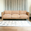 Fabian 3 Seater Oak Wood & Velvet Sofa