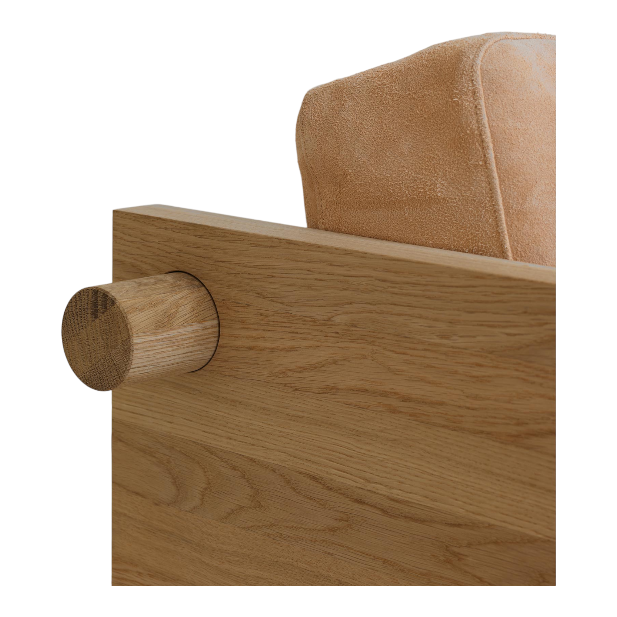 Fabian 3 Seater Oak Wood & Velvet Sofa