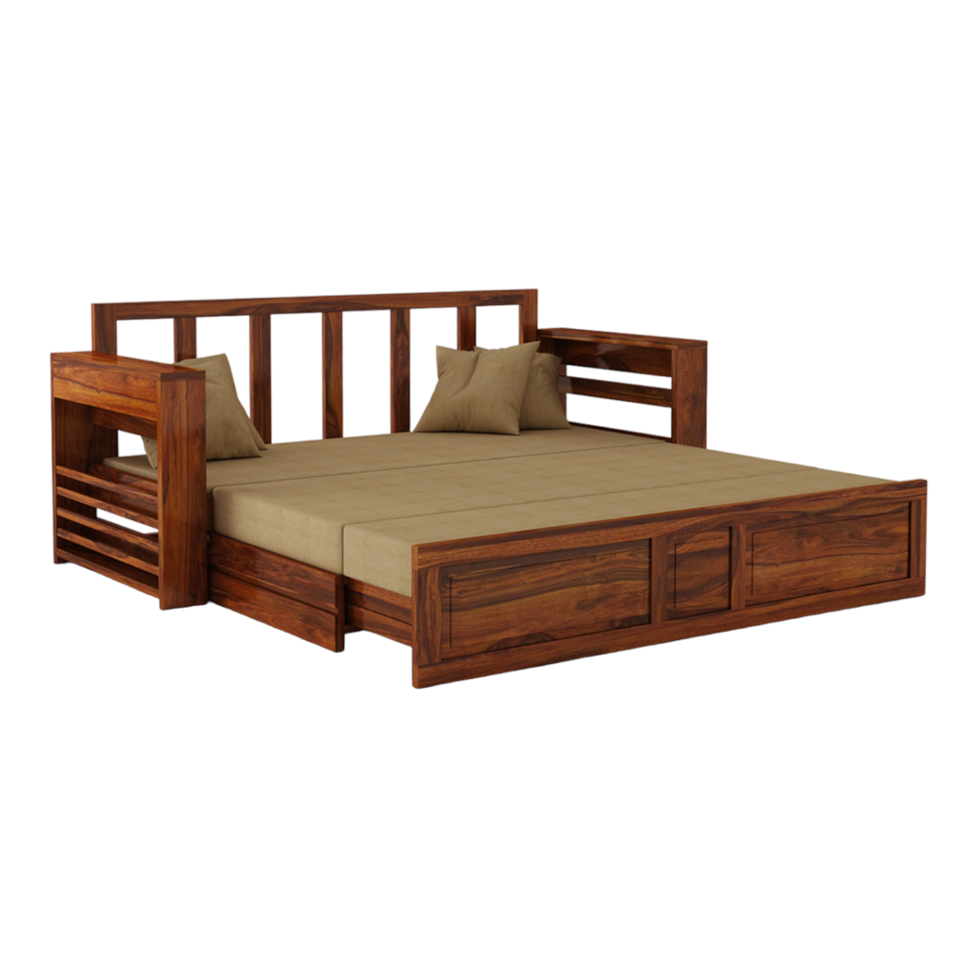 ModaLounge 3 Seater Sofa Cum Bed Sheesham Wood