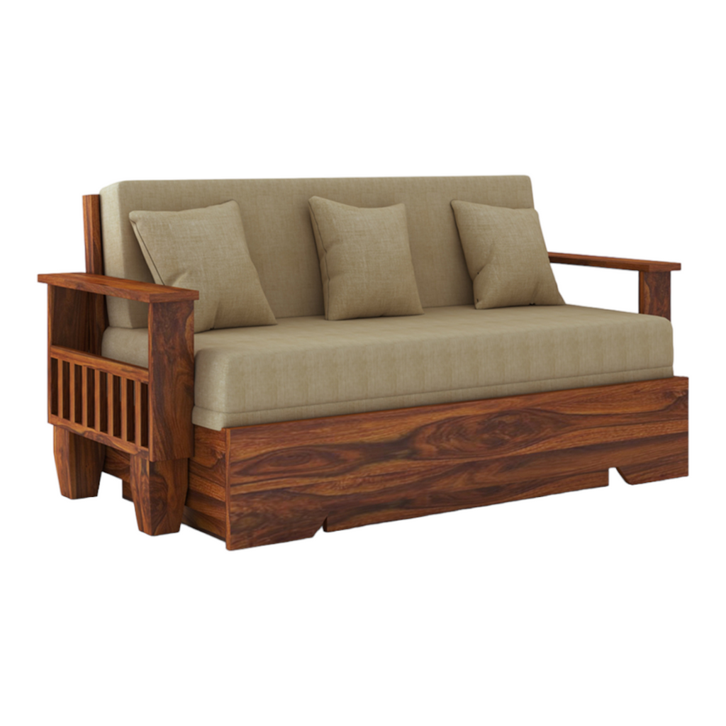 TrendiRest 3 Seater Sofa Cum Bed Sheesham Wood