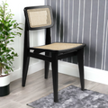 Nismaaya Harini Black Stained Oak & Rattan Office Chair