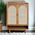 Mahsa Cane Shoe Rack Teak Wood & Cane
