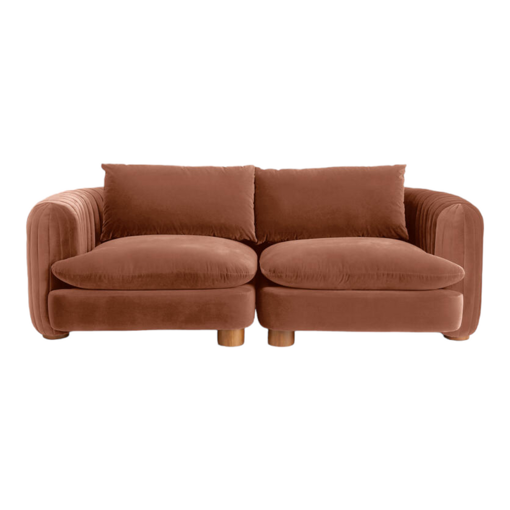ComfyTrio 2 Seater Teak Wood Sofa