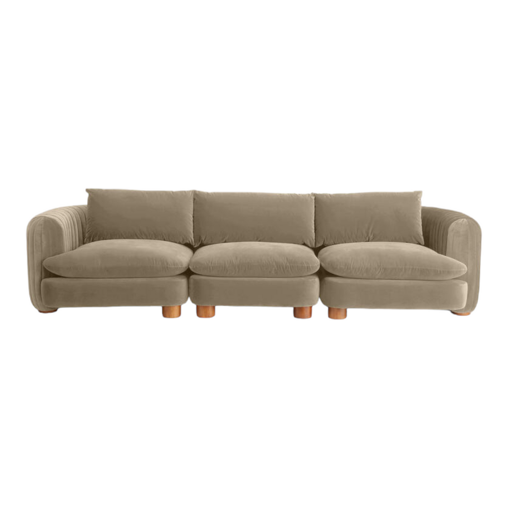 ComfyTrio 3 Seater Teak Wood Sofa