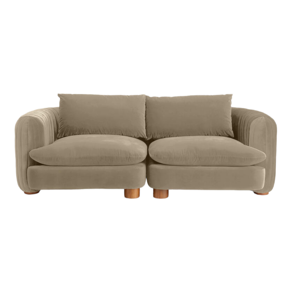 ComfyTrio 2 Seater Teak Wood Sofa