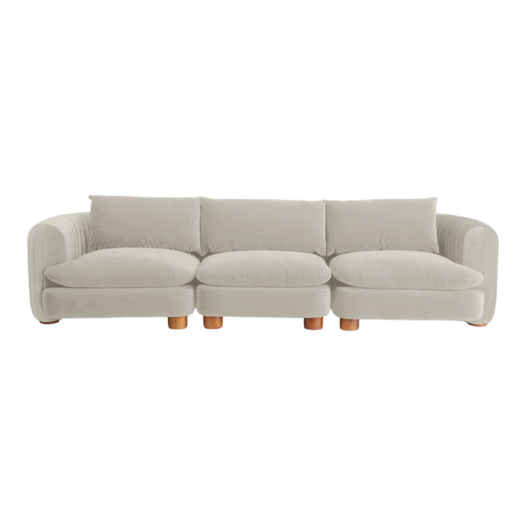 ComfyTrio 3 Seater Teak Wood Sofa