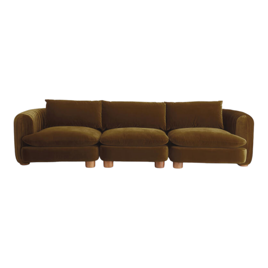 ComfyTrio 3 Seater Teak Wood Sofa