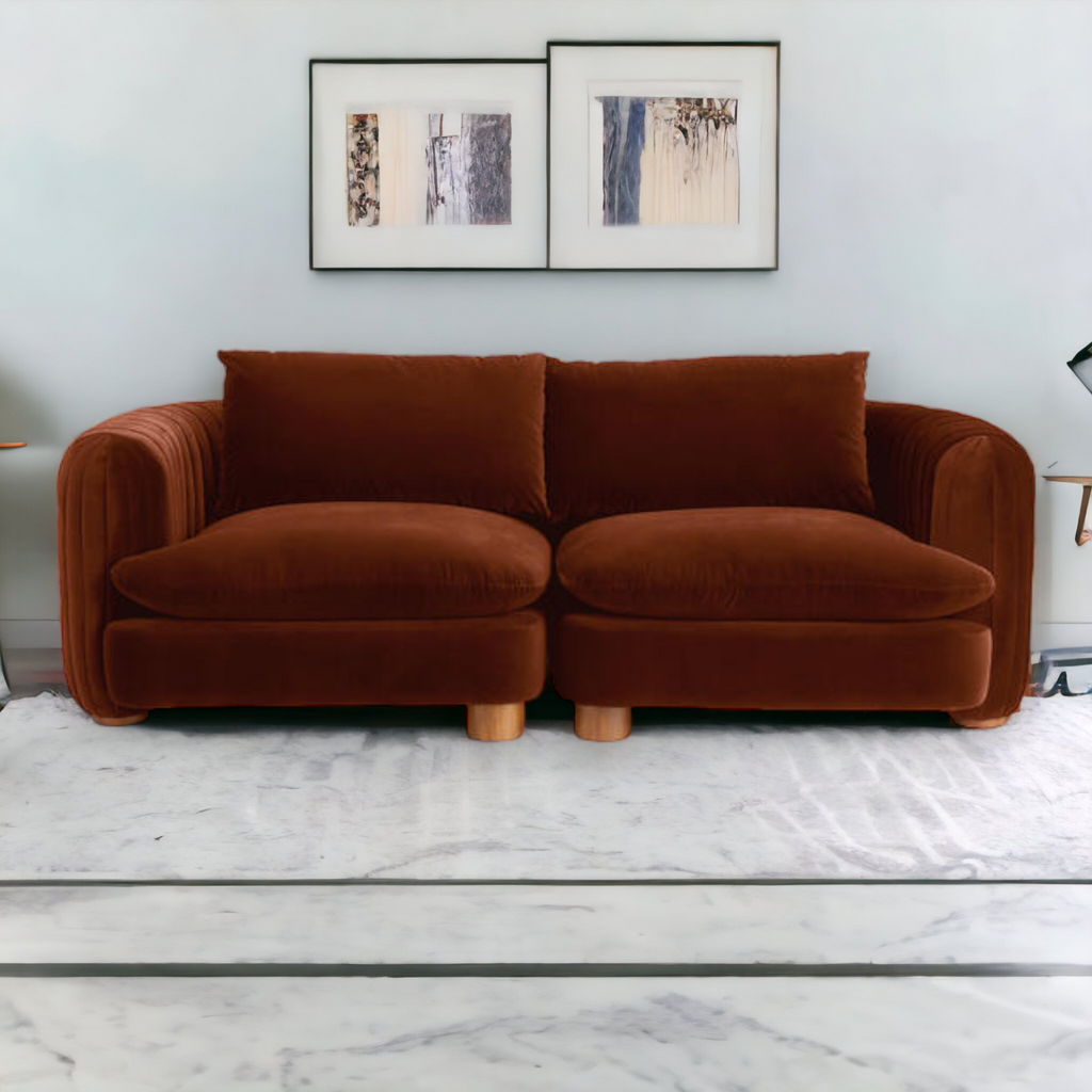 ComfyTrio 2 Seater Teak Wood Sofa