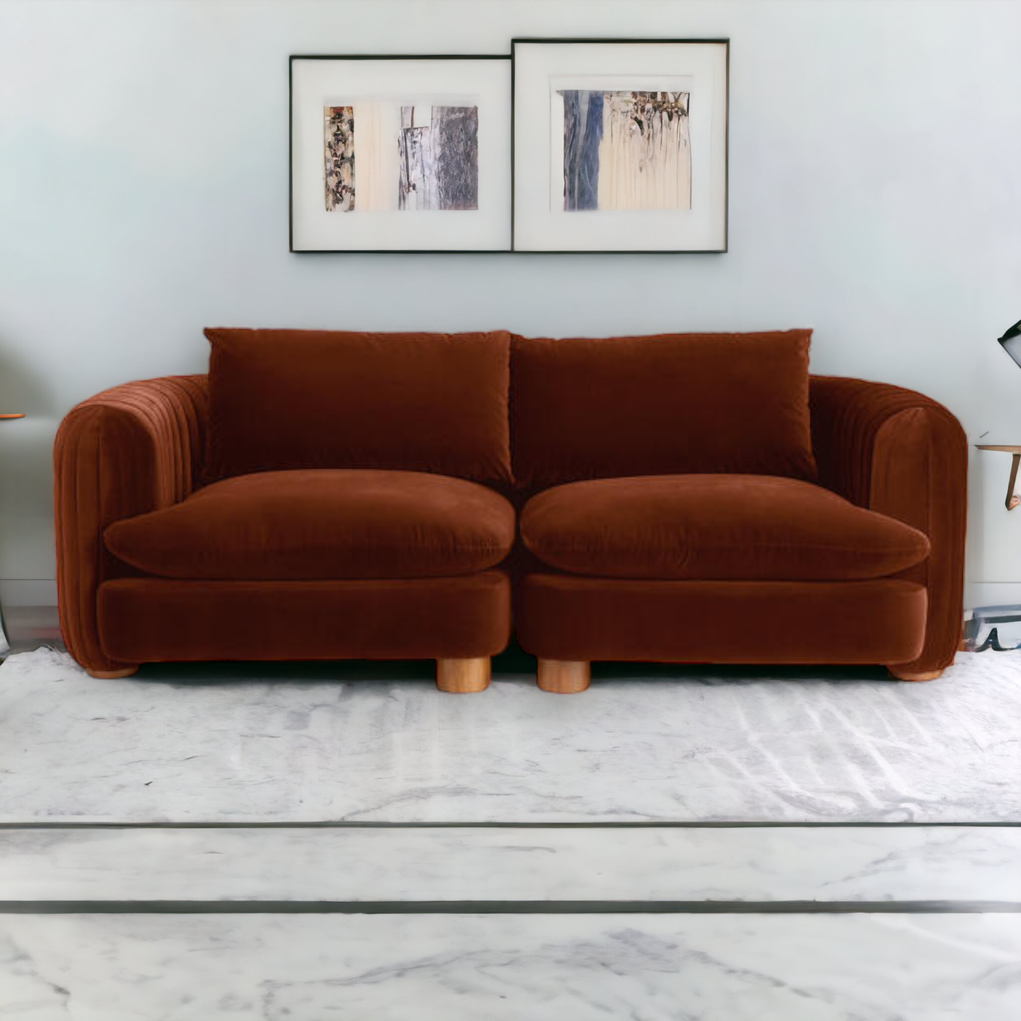 ComfyTrio 2 Seater Teak Wood Sofa