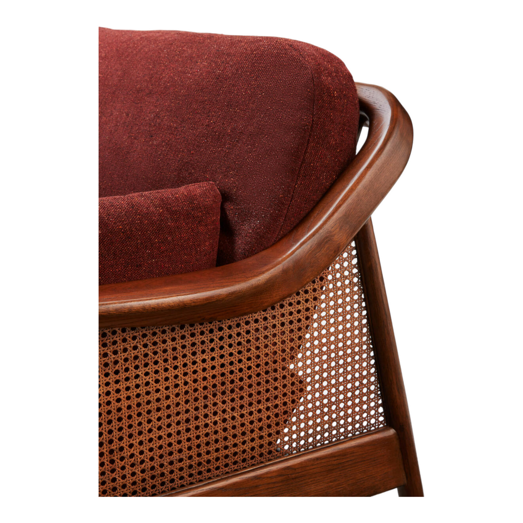 Marika 3 Seater Teak Wood & Rattan, Antique Brass Sofa