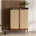 Nismaaya Nakos Cane Shoe Rack Teak Wood & Cane