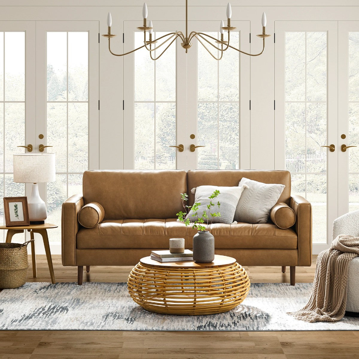 Patrice Leather 3 Seater Sofa