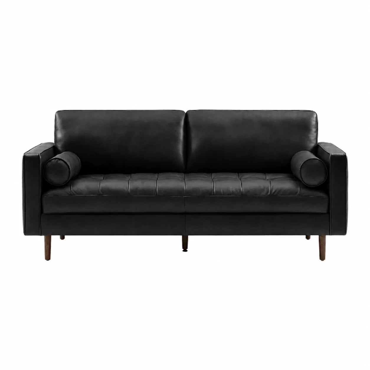 Patrice Leather 3 Seater Sofa (Black)