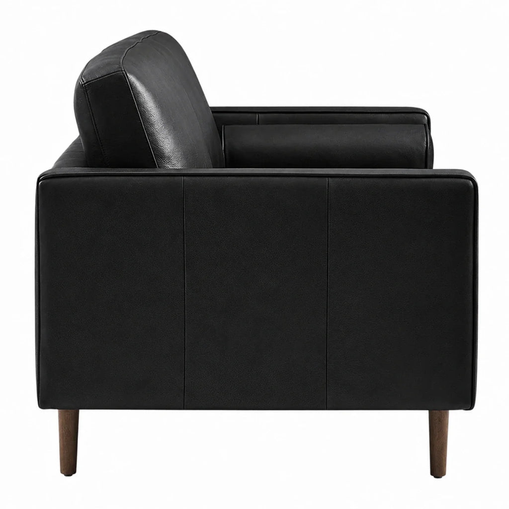 Patrice Leather 3 Seater Sofa (Black)
