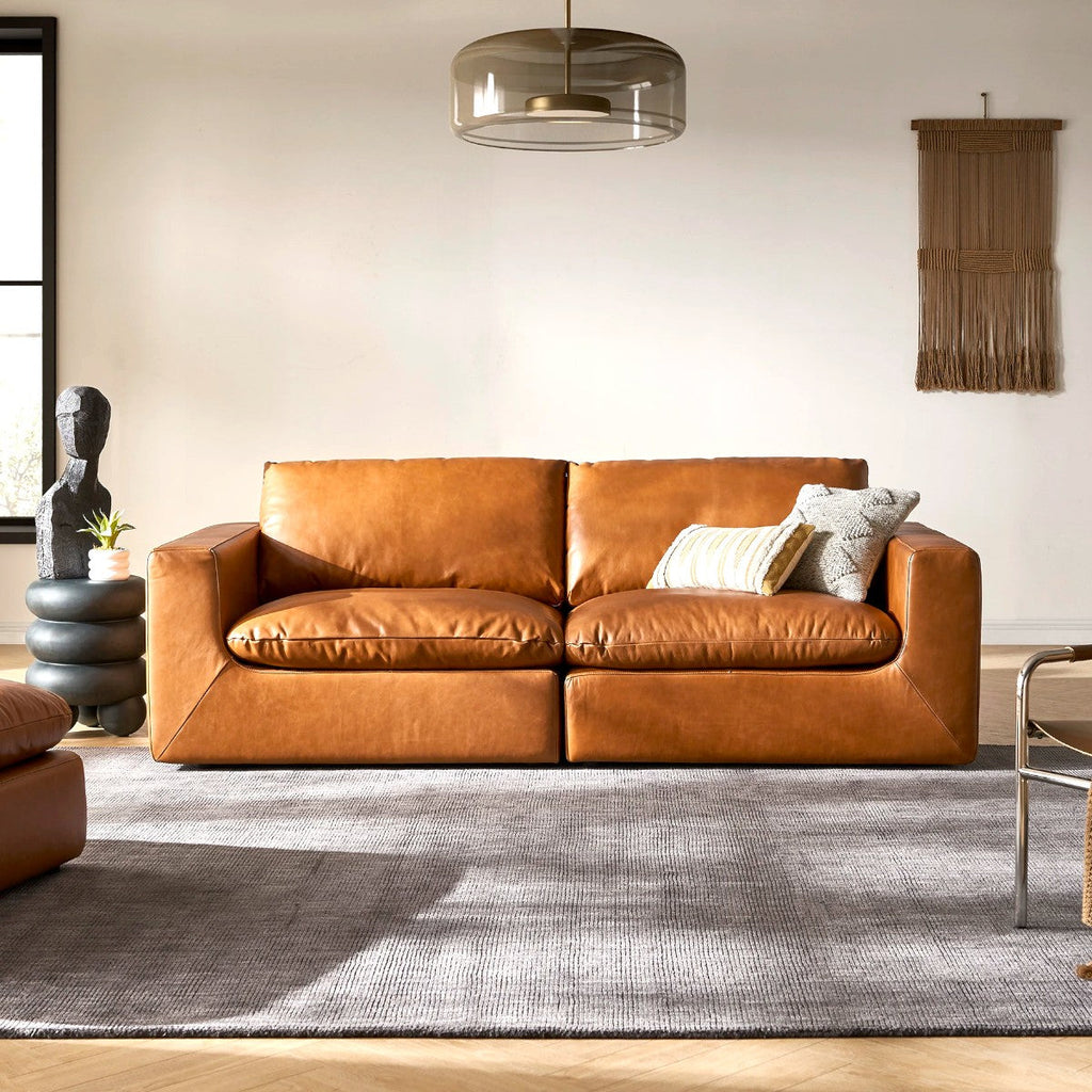 Paula Leather 3 Seater Sofa