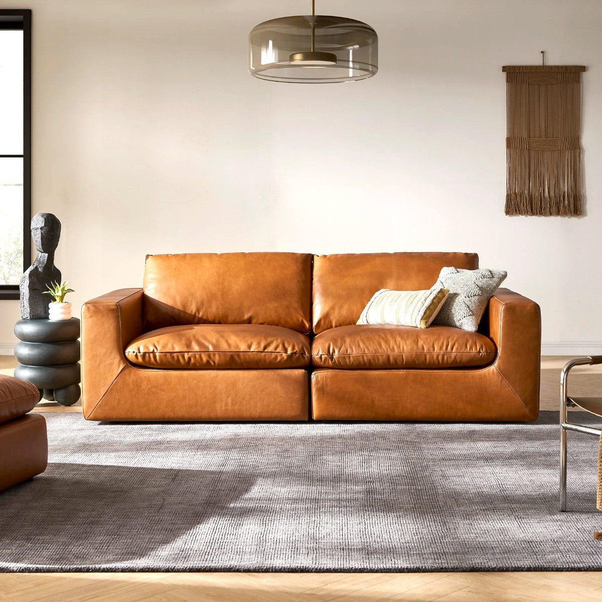 Paula Leather 3 Seater Sofa