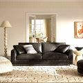 Petrit Leather 3 Seater Sofa