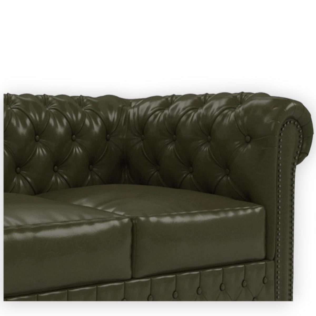 Nismaaya Base Traditional Chesterfield 2 Seater Sofas Bottle Green
