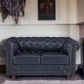 Basile Traditional Chesterfield 2 Seater Sofa Indigo Blue