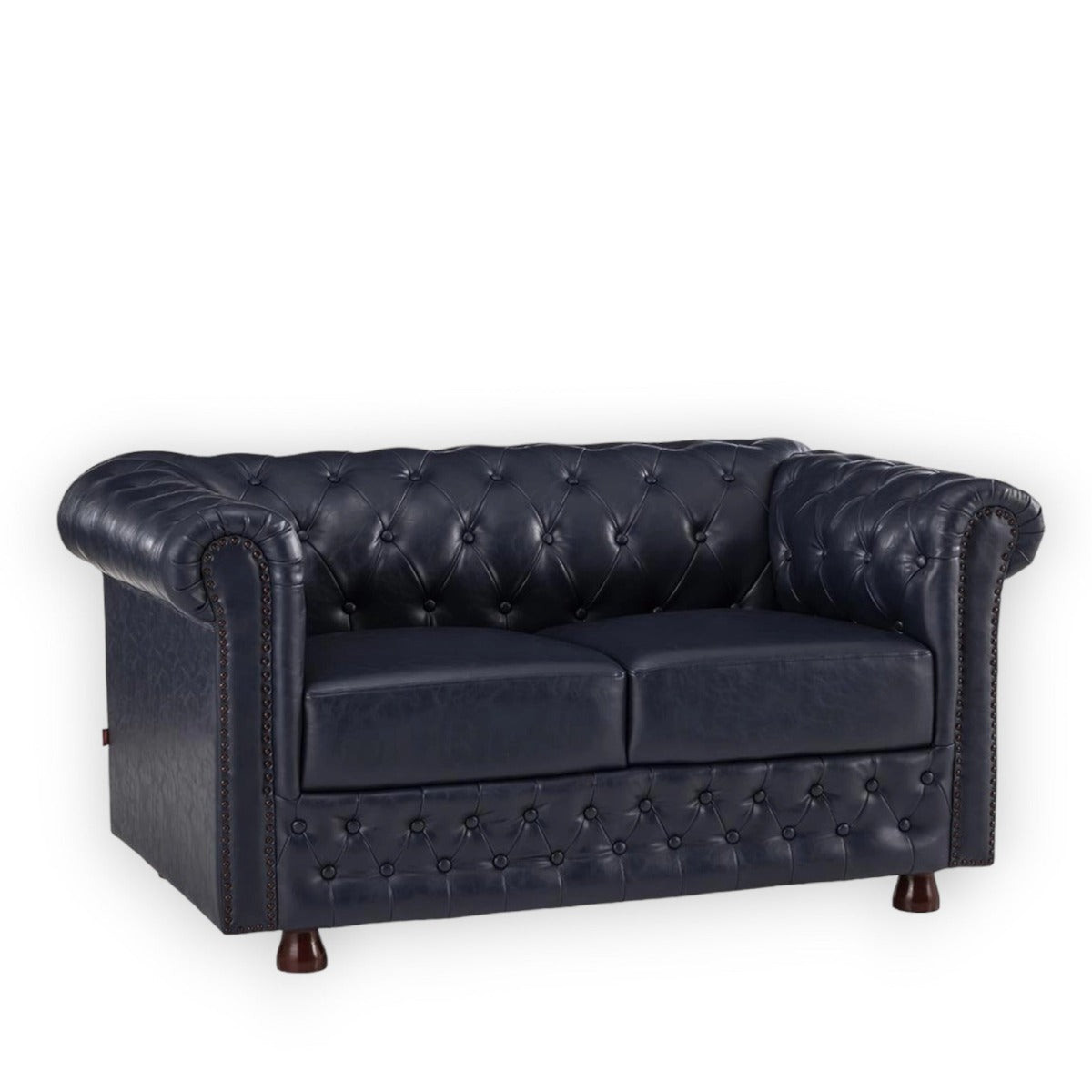 Basile Traditional Chesterfield 2 Seater Sofa Indigo Blue