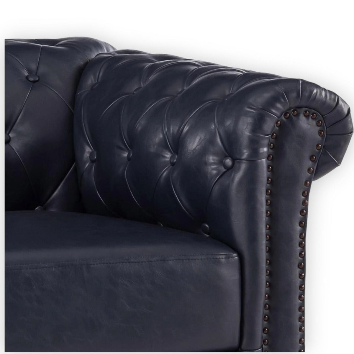 Basile Traditional Chesterfield 2 Seater Sofa Indigo Blue