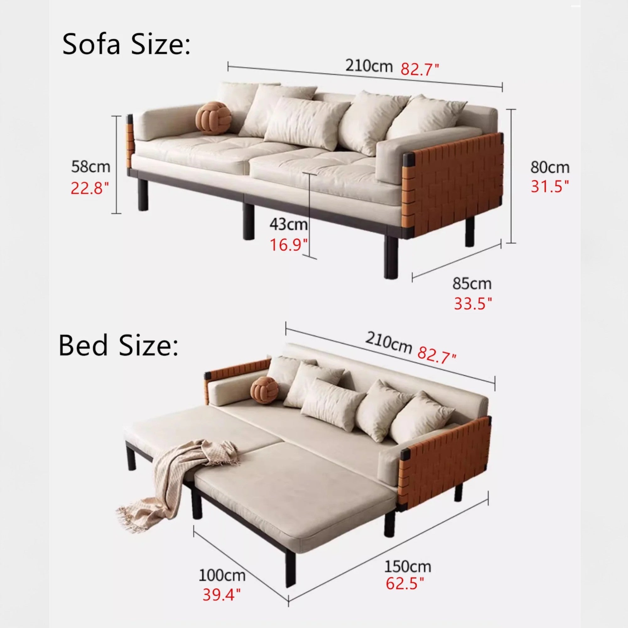 Nismaaya Nordic Light Luxury Sofa Bed