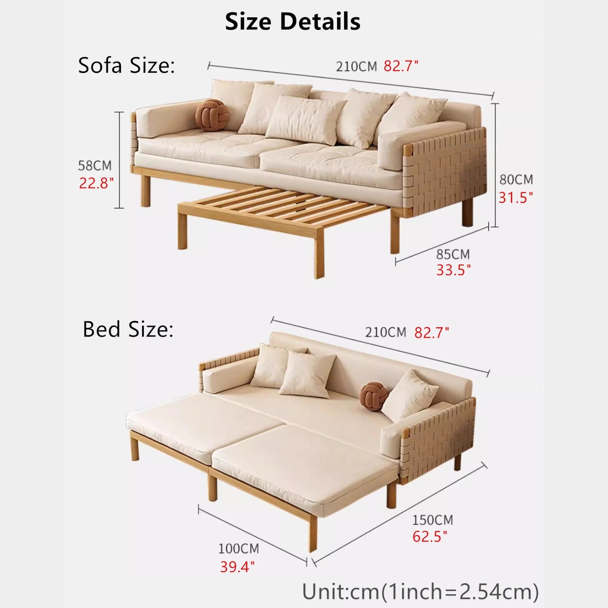 Nismaaya Nordic Light Luxury Sofa Bed