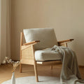 Zoe Solid Ash Wood & Rattan Arm Chair